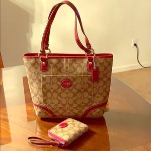 Coach Handbag and Wallet Set